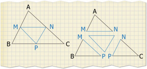 linia mijlocie in triunghi